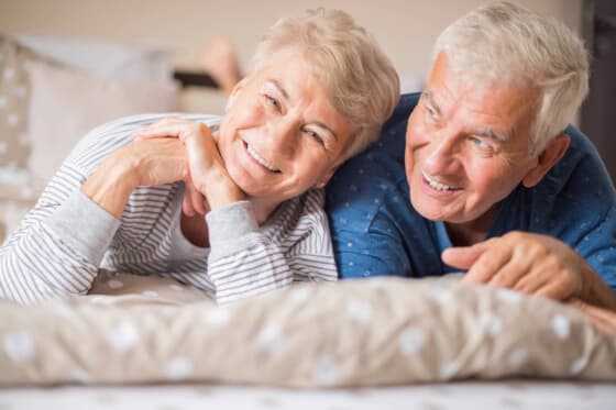 Senior couple having fun